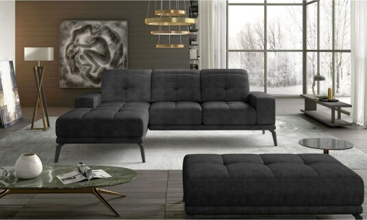 Hjørnesofa Eltap Torrense 265x175x98 cm Dora 96 Grå Venstre