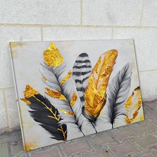Oljemalerieffekt Fuglefjærmaleri 100x70 cm Oljemalerieffekt Fuglefjærmaleri 100x70 cm