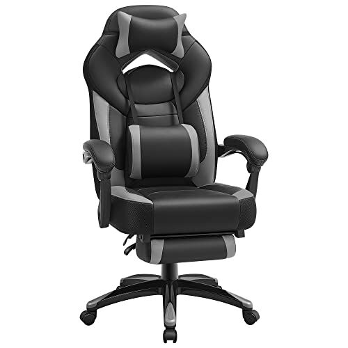 Ergonomisk spillestol med korsryggstøtte og fotstøtte