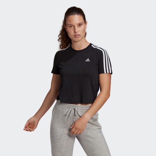 Adidas W 3s Cro T dame t-skjorte svart 095a Black/White L