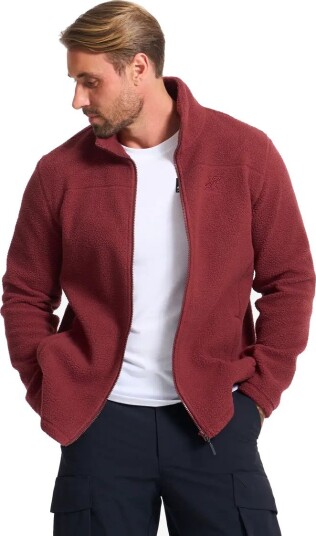 RevolutionRace Moss Pile Fleece Jacket Herre Wine Truffle Størrelse:3XL Herre > Overdeler > Fleece & midlayers