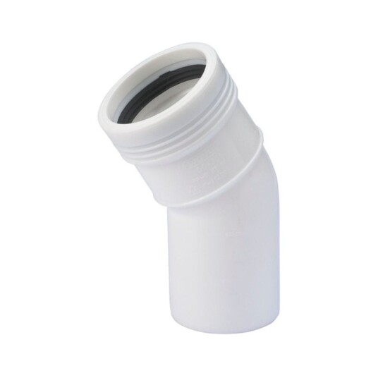 Wavin Wafix 30° 40mm Vinkelbend for Avløp - Hvit Plast