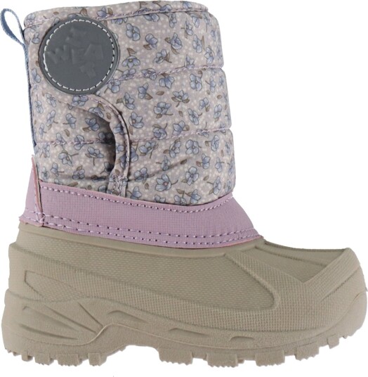 Wheat Vintersko - Vinterlig - Lilac Blue Blomster - Wheat - 24 - Vinterstøvler Beige Blå Rosa