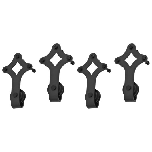 Utstyr for skyvedør 2 stk 183 cm stål svart Utstyr for skyvedør 2 stk 183 cm stål svart
