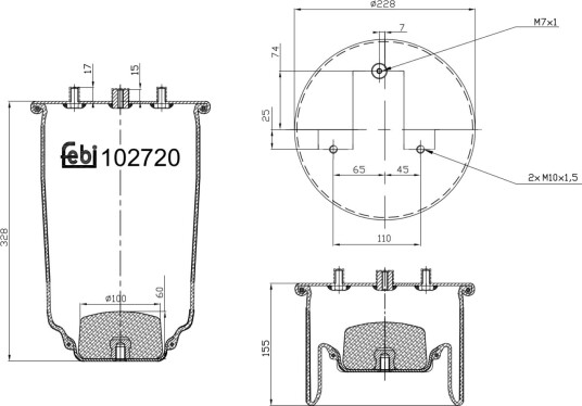 FEBI BILSTEIN 102720 Luftbelg, fjæring
