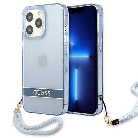 Guess iPhone 13 Pro / 13 Hardt Etui 6,1" Blå Gjennomsiktig Mobilcover
