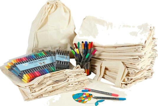 Materiellsett Creativ Company Tekstilnett med Tusj str 27,5x30 cm 1 sett