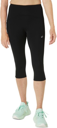 Asics Women's Road High Waist Capri Tight Performance Black L