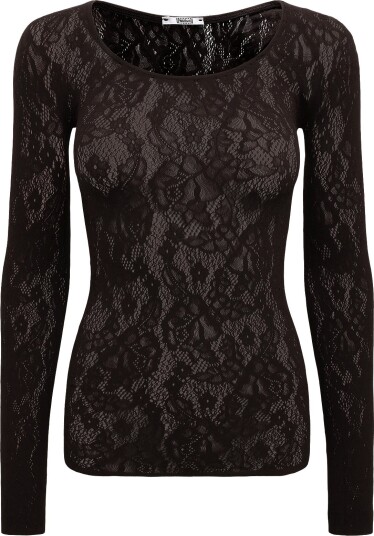 Wolford Infinite Rose Net Long Sleeves DARK WOOD S Wolford Infinite Rose Net Long Sleeves DARK WOOD S