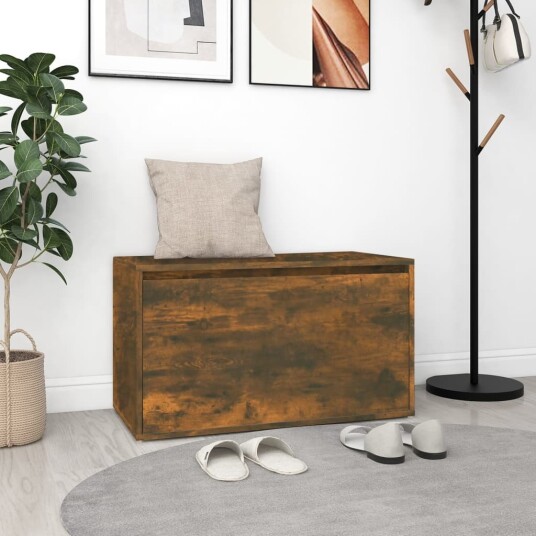 vidaXL Gangbenk 80x40x45 cm røkt eik konstruert tre vidaXL Gangbenk 80x40x45 cm røkt eik konstruert tre