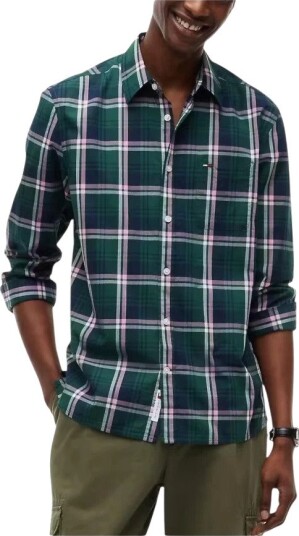 Tommy Jeans Tjm Reg Poplin Pattern Shirt Green S