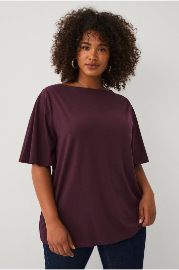 Ellos Plus collection Topp med båthals Lilla