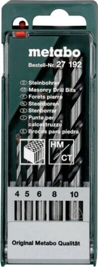 Metabo Stein-Spiralbor Sett 5 Deler 4-10 mm Sylinderskaft