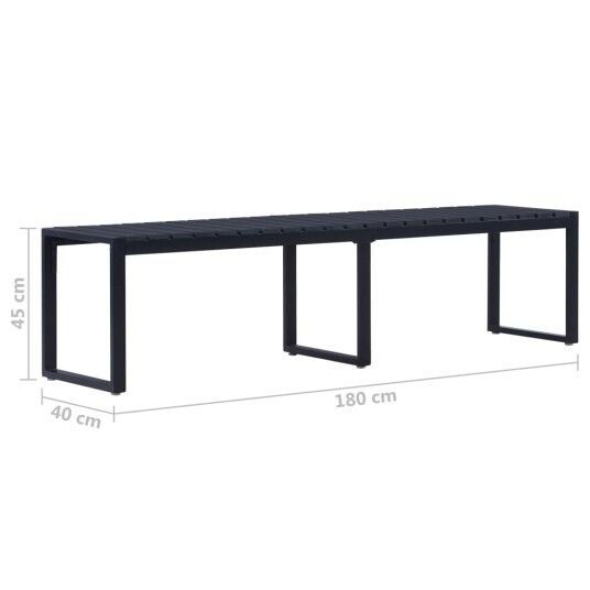 vidaXL Hagebenk 180 cm PS-brett svart vidaXL Hagebenk 180 cm PS-brett svart
