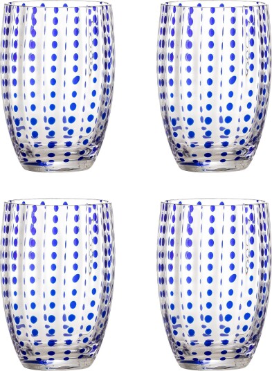Bloomingville Brinley drikkeglass 4-pakning Blå