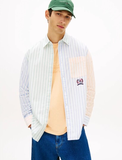 Tommy Jeans Tjm Rlx Oxford Fun Stripe Shirt Multi/patterned S