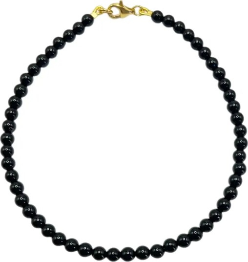 Jane Koenig Bead Anklet Onyx   Black   ONE SIZE