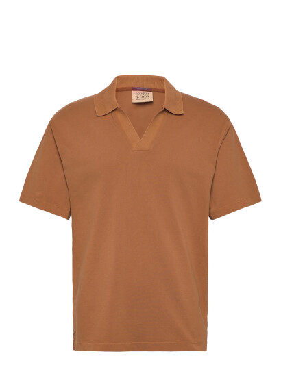 Scotch & Soda 3 Crosses Pique Relaxedfit Garmentdyed Polo Brown S