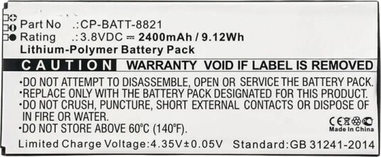 Coreparts Batteri 9,12Wh Li-Pol 3,8V 2400Mah Juodas MBXCP-BA128