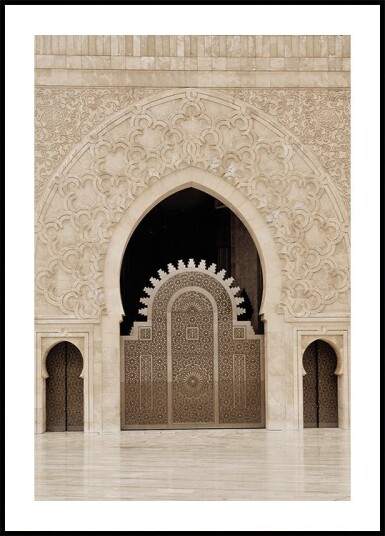 Ornate Main Door of Hassan II Mosque Casablanca Plakat Plakat / 21x30cm