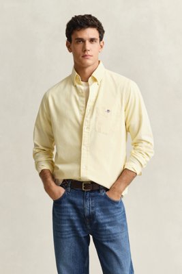 Oxfordskjorte i regular fit LIGHT MUSTARD YELLOW M