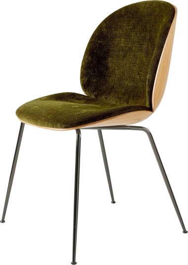 Gubi Beetle Spisestol Finerskall Mumble 40 med Ben i Sort Sort Krom