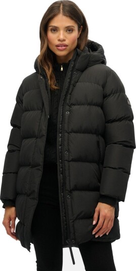 Superdry Hooded Sports Puffer Mid Jkt Black M Vårjakker