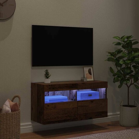 TV Veggskap Gamle tre 80 x 30 x 40 cm Konstruert tre