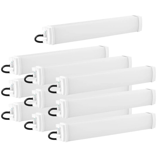 Wiesenfield Vanntett LED-lysrør Sett med 10 stk. 30 B 60 cm 3300 lm 6000-6500 K 18000507
