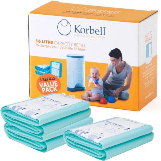 Korbell Bleiepose refill til Bleiebøtte, 3pack Korbell Bleiepose refill til Bleiebøtte, 3pack