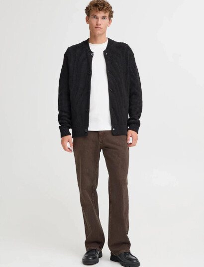 Casual Friday Cfrodhe Baseball Knit Cardigan - Black - XL