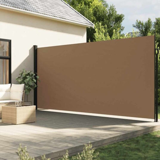 Uttrekkbar sidemarkise gråbrun 220x600 cm 4004574