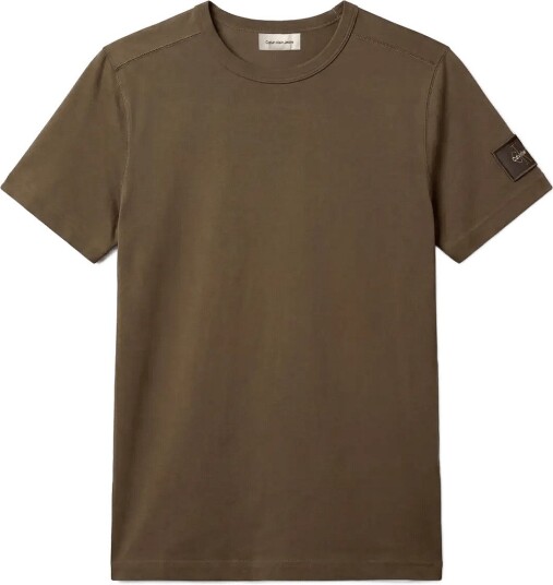 Calvin Klein Jeans Ss Clsc Sueded Jersey Badge Tee Khaki green L