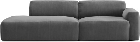 No Ga - Brick 2-Seater Open End Left Shadow Dark Grey Sofaer Grå