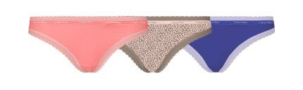 Calvin Klein Truser 3P Bottoms Up Refresh Thongs Bl?/Rosa nylon Small Dame Calvin Klein Truser 3P Bottoms Up Refresh Thongs Bl?/Rosa nylon Small Dame