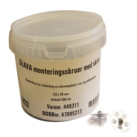Glava Monteringsskrue Med Skive 3.9x30mm Glava Monteringsskrue Med Skive 3.9x30mm