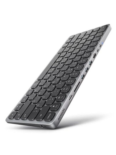 AXAGON 9 in 1 Keyboard HUB Russisk Svart AXAGON 9 in 1 Keyboard HUB Russisk Svart