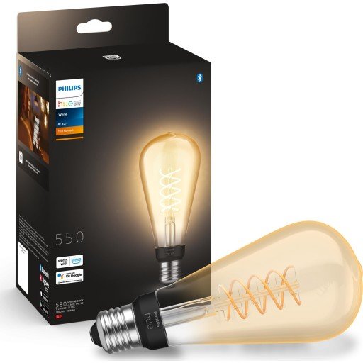 Philips Hue White filament E27 slipppære, Ø7,2, 7W Philips Hue White filament E27 slipppære, Ø7,2, 7W
