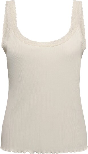 Hunkemöller Singlet Jersey Rib Lace Cream L