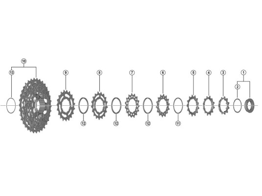 Shimano 105 tannhjul 12 tanns TE til 11 gears kassettmodell CS R7101