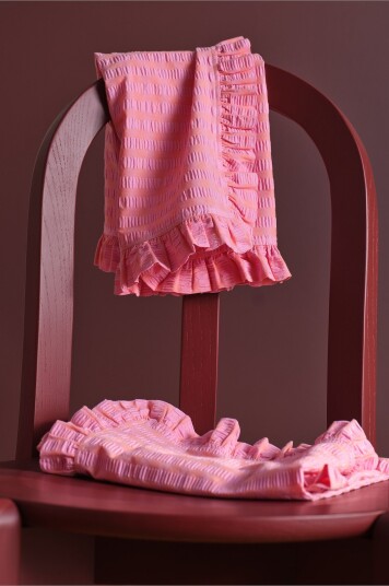 Jotex Serviett 2pakke Laget Av Seersucker Rosa/fersken SOFIE 22322910193