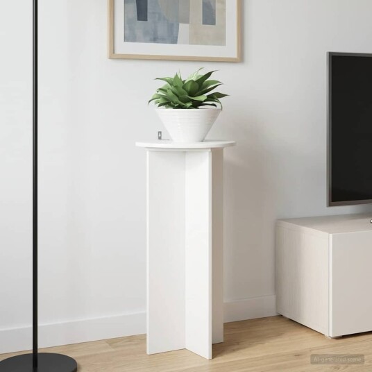 vidaXL Planteholder 2 pcs Høgglans hvit 40 x 40 x 80 cm Konstruert tre