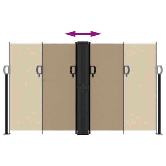  Uttrekkbar sidemarkise gråbrun 140x600 cm 4004619