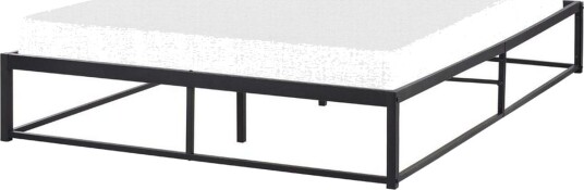 Dubbelsäng Beliani Viry med lamellram Svart 140x200 cm Black 140x200
