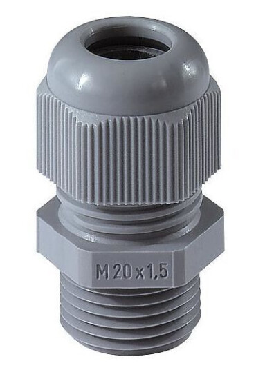 Rutab 1476161 Gjennomføring lang gjenge, mørkegrå M16 x 5–10 mm