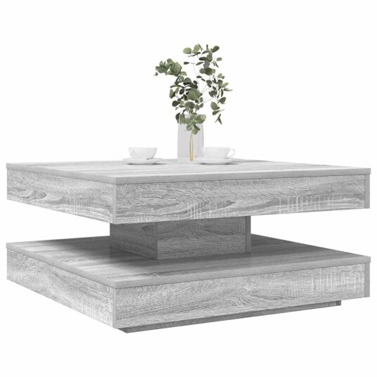  Salongbord 360 graders roterbart grå sonoma 70x70x34,5 cm