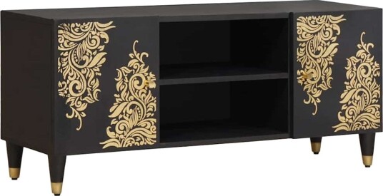 TV skap Svart 105 x 33 x 46 cm Massiv mango tre TV skap Svart 105 x 33 x 46 cm Massiv mango tre