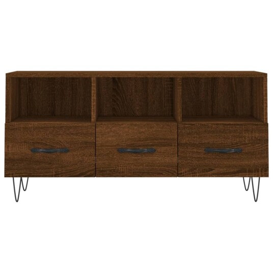 vidaXL TV-benk brun eik 102x36x50 cm konstruert tre 8720845944605 vidaXL TV-benk brun eik 102x36x50 cm konstruert tre 8720845944605