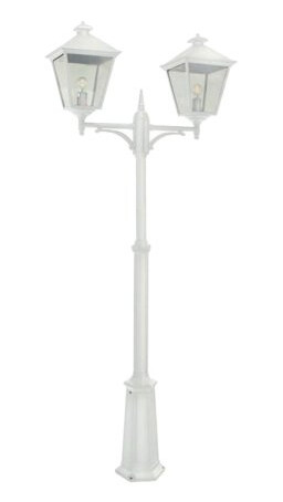 London 492 BIG Lyktestolpe m/2 Lyktehode Høyde 191-279 cm Hvit London 492 BIG Lyktestolpe m/2 Lyktehode Høyde 191-279 cm Hvit
