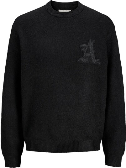 Jack & Jones Jcolegacy Knit Jacquard Crew Neck Black M Jack & Jones Jcolegacy Knit Jacquard Crew Neck Black M